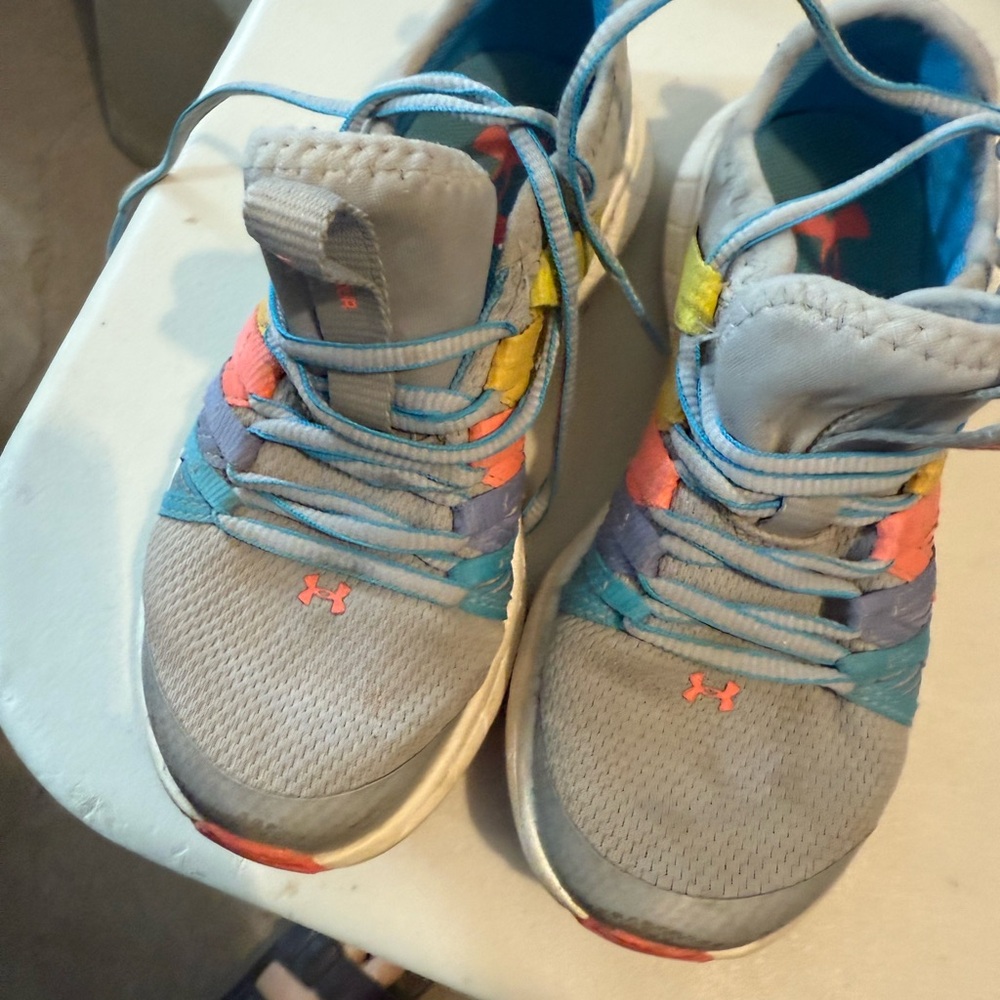 Under Armour Kids' Gray and Blue Sneakers